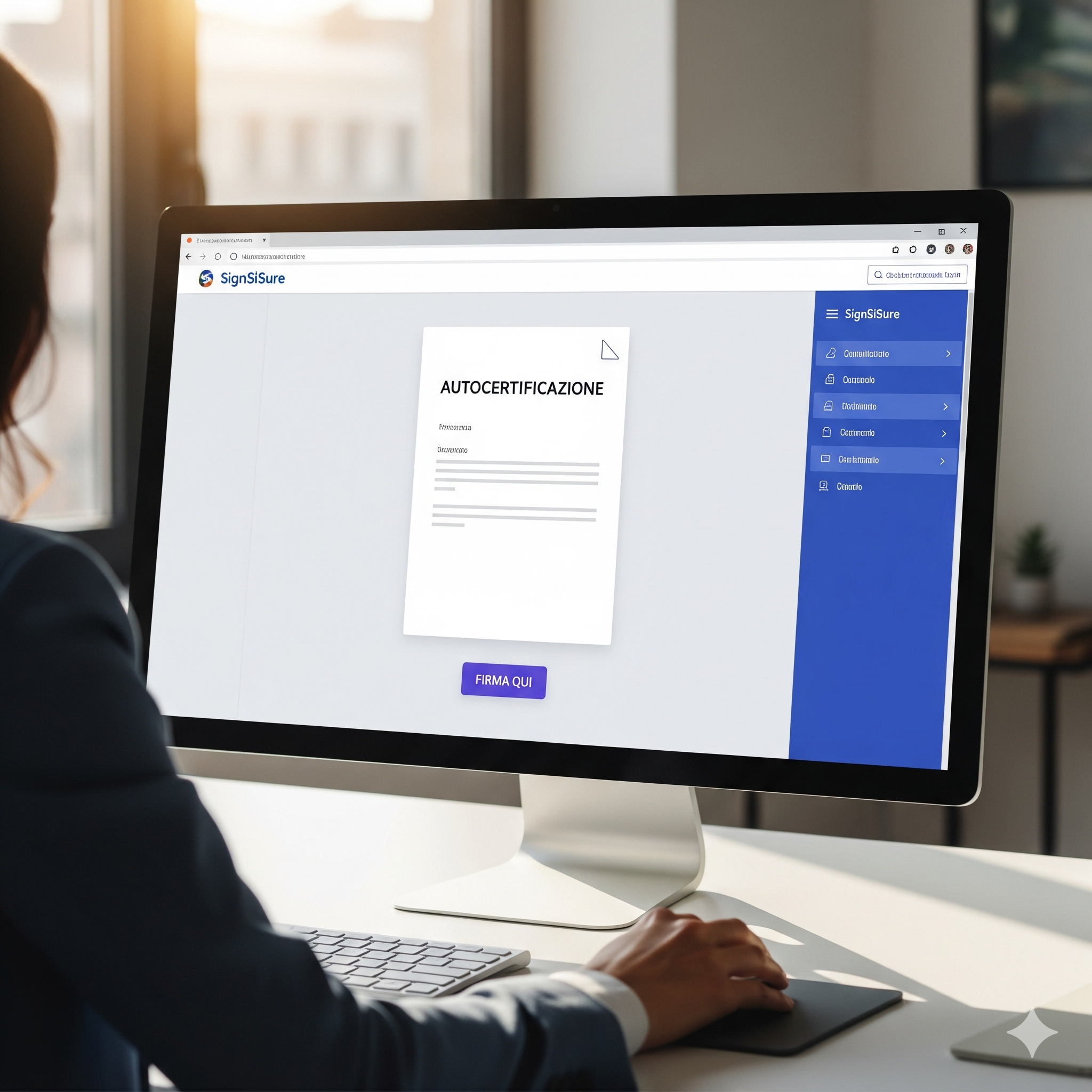 Interfaccia di firma documenti SignSisure